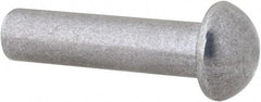 RivetKing - 1/4" Body Diam, Round Uncoated Aluminum Solid Rivet - 1" Length Under Head, Grade 1100F - Benchmark Tooling