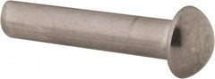 RivetKing - 1/4" Body Diam, Round Uncoated Stainless Steel Solid Rivet - 1-1/4" Length Under Head, Grade 18-8 - Benchmark Tooling