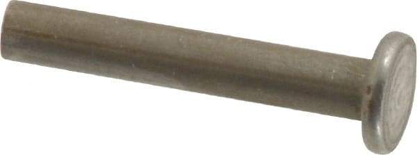 RivetKing - 1/8" Body Diam, Flat Uncoated Steel Solid Rivet - 3/4" Length Under Head - Benchmark Tooling