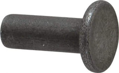 RivetKing - 3/16" Body Diam, Flat Uncoated Steel Solid Rivet - 1/2" Length Under Head - Benchmark Tooling