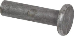 RivetKing - 1/4" Body Diam, Flat Steel Solid Rivet - 1" Length Under Head - Benchmark Tooling