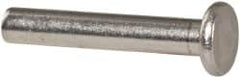 RivetKing - 1/8" Body Diam, Flat Uncoated Aluminum Solid Rivet - 3/4" Length Under Head, Grade 1100F - Benchmark Tooling
