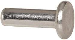 RivetKing - 5/32" Body Diam, Flat Aluminum Solid Rivet - 1/2" Length Under Head, Grade 1100F - Benchmark Tooling