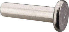 RivetKing - 1/4" Body Diam, Flat Uncoated Aluminum Solid Rivet - 1" Length Under Head, Grade 1100F - Benchmark Tooling