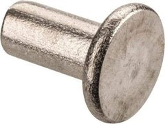 RivetKing - 3/16" Body Diam, Flat Stainless Steel Solid Rivet - 3/8" Length Under Head, Grade 18-8 - Benchmark Tooling