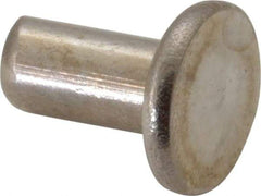 RivetKing - 1/4" Body Diam, Flat Uncoated Stainless Steel Solid Rivet - 1/2" Length Under Head, Grade 18-8 - Benchmark Tooling