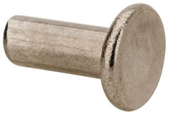 RivetKing - 1/4" Body Diam, Flat Uncoated Stainless Steel Solid Rivet - 5/8" Length Under Head, Grade 18-8 - Benchmark Tooling