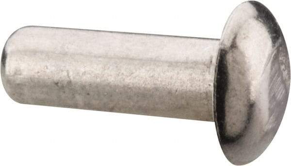 RivetKing - 1/8" Body Diam, Universal Uncoated Aluminum Solid Rivet - 3/8" Length Under Head, Grade 1100F - Benchmark Tooling