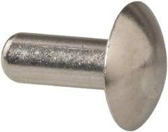 RivetKing - 3/16" Body Diam, Universal Uncoated Aluminum Solid Rivet - 1/2" Length Under Head, Grade 1100F - Benchmark Tooling