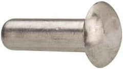 RivetKing - 3/16" Body Diam, Universal Aluminum Solid Rivet - 5/8" Length Under Head, Grade 1100F - Benchmark Tooling