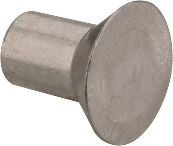 RivetKing - 3/16" Body Diam, Countersunk Aluminum Solid Rivet - 5/16" Length Under Head, Grade 1100F, 78° Countersunk Head Angle - Benchmark Tooling