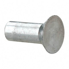 RivetKing - 3/16" Body Diam, Countersunk Uncoated Aluminum Solid Rivet - 1/2" Length Under Head, Grade 1100F, 78° Countersunk Head Angle - Benchmark Tooling