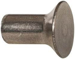 RivetKing - 3/16" Body Diam, Countersunk Uncoated Stainless Steel Solid Rivet - 3/8" Length Under Head, Grade 18-8, 90° Countersunk Head Angle - Benchmark Tooling