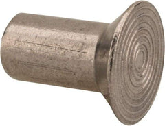 RivetKing - 1/4" Body Diam, Countersunk Uncoated Stainless Steel Solid Rivet - 1/2" Length Under Head, Grade 18-8, 90° Countersunk Head Angle - Benchmark Tooling