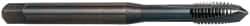 OSG - M8x1.25 Metric Coarse, 3 Flute, Oxide Finish, Vanadium High Speed Steel Spiral Point Tap - Plug Chamfer, Right Hand Thread, 90mm OAL, 1-1/8" Thread Length, 0.318" Shank Diam, 6H Class of Fit - Exact Industrial Supply