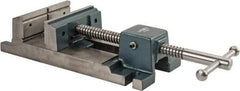 Wilton - 6-3/4" Jaw Opening Capacity x 2-1/8" Throat Depth, Horizontal Drill Press Vise - 6" Wide x 2-1/8" High Jaw, Stationary Base, Rapid Action, 17.1" OAL x 4.3" Overall Height, Cast Iron - Benchmark Tooling