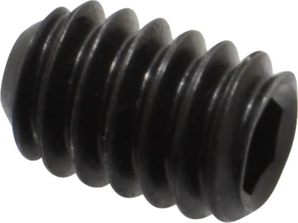 Holo-Krome - 1/4-20 UNC, 3/8" OAL, Cup Point Set Screw - Grade 8 Alloy Steel, 1/8" Key - Benchmark Tooling