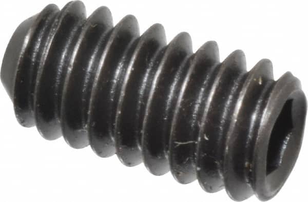 Holo-Krome - 1/4-20 UNC, 1/2" OAL, Cup Point Set Screw - Grade 8 Alloy Steel, 1/8" Key - Benchmark Tooling