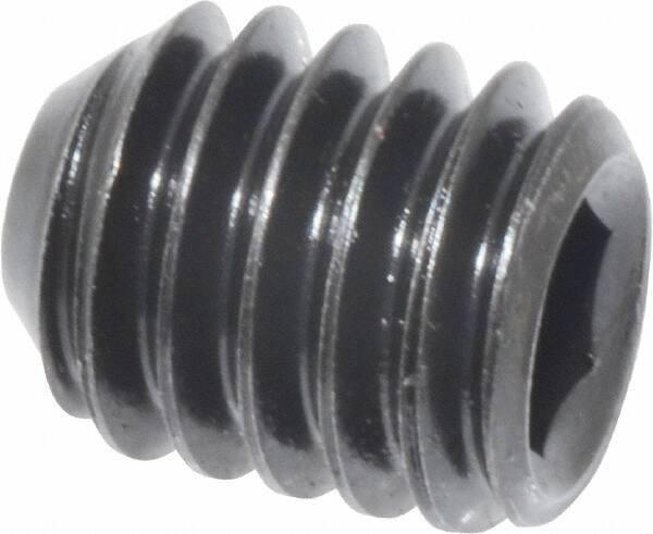 Holo-Krome - 5/16-18 UNC, 3/8" OAL, Cup Point Set Screw - Grade 8 Alloy Steel, 5/32" Key - Benchmark Tooling