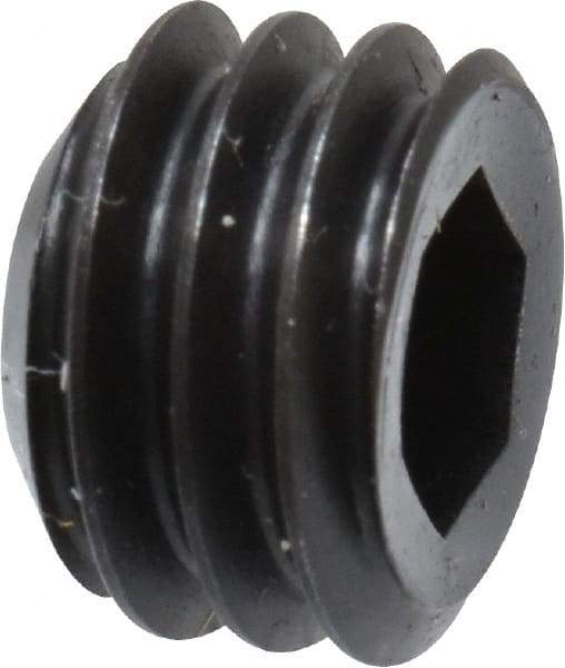 Holo-Krome - 3/8-16 UNC, 1/4" OAL, Cup Point Set Screw - Grade 8 Alloy Steel, 3/16" Key - Benchmark Tooling