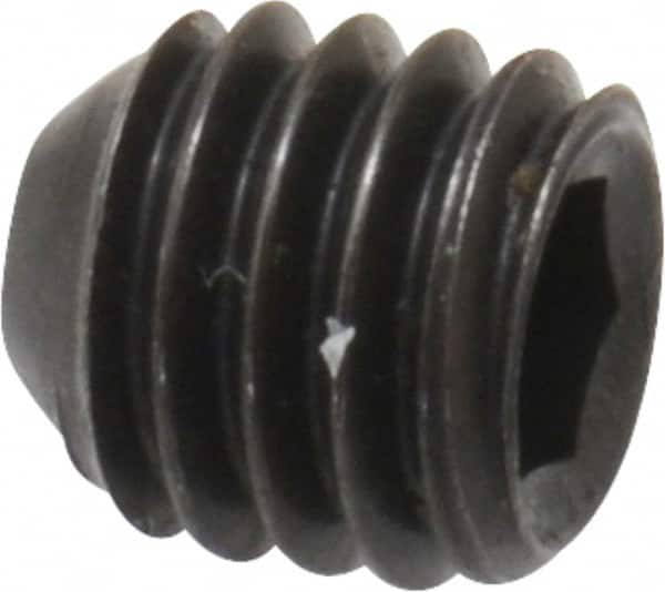 Holo-Krome - #10-32 UNF, 3/16" OAL, Cup Point Set Screw - Grade 8 Alloy Steel, 3/32" Key - Benchmark Tooling