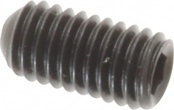 Holo-Krome - #10-32 UNF, 3/8" OAL, Cup Point Set Screw - Grade 8 Alloy Steel, 3/32" Key - Benchmark Tooling