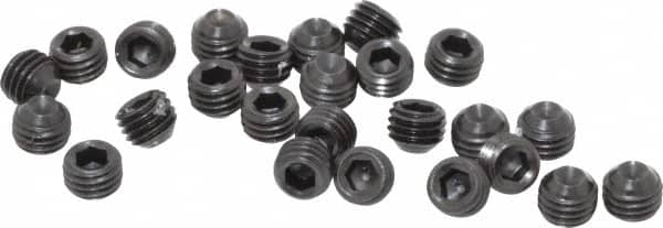 Holo-Krome - 1/4-28 UNF, 3/16" OAL, Cup Point Set Screw - Grade 8 Alloy Steel, 1/8" Key - Benchmark Tooling