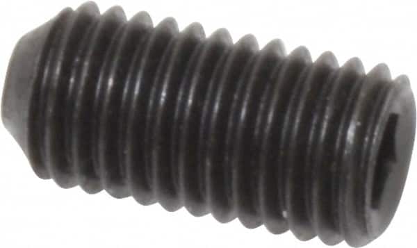 Holo-Krome - 1/4-28 UNF, 1/2" OAL, Cup Point Set Screw - Grade 8 Alloy Steel, 1/8" Key - Benchmark Tooling