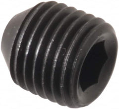 Holo-Krome - 3/8-24 UNF, 3/8" OAL, Cup Point Set Screw - Grade 8 Alloy Steel, 3/16" Key - Benchmark Tooling