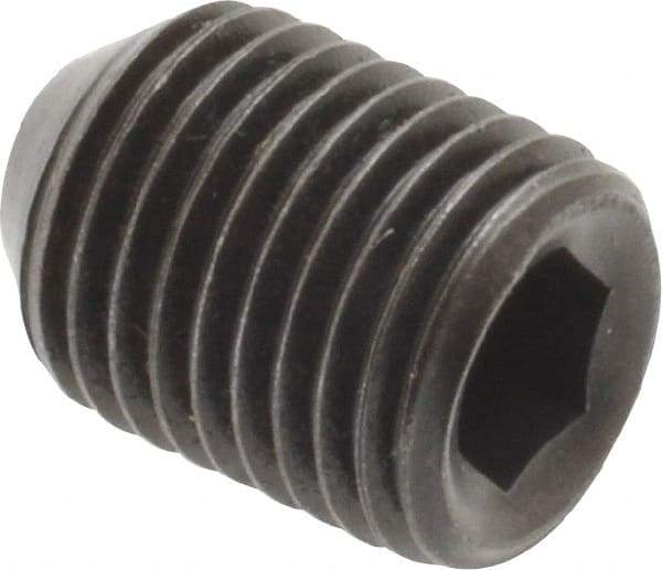 Holo-Krome - 3/8-24 UNF, 1/2" OAL, Cup Point Set Screw - Grade 8 Alloy Steel, 3/16" Key - Benchmark Tooling