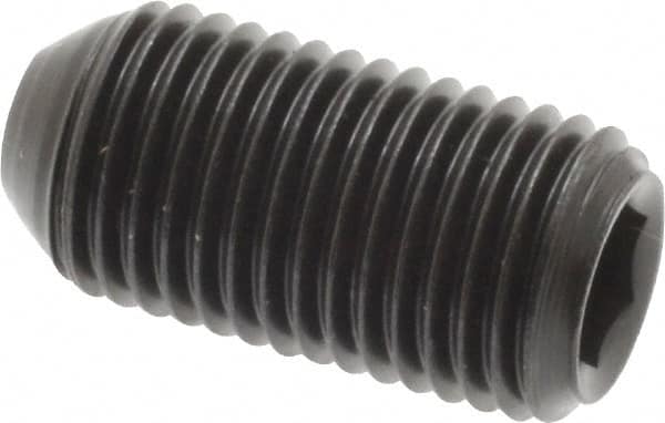 Holo-Krome - 3/8-24 UNF, 3/4" OAL, Cup Point Set Screw - Grade 8 Alloy Steel, 3/16" Key - Benchmark Tooling