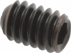 Holo-Krome - 1/4-20 UNC, 3/8" OAL, Internal Knurl Point Set Screw - Grade 8 Alloy Steel, 1/8" Key - Benchmark Tooling