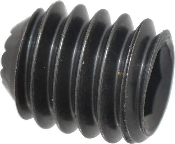 Holo-Krome - 5/16-18 UNC, 3/8" OAL, Internal Knurl Point Set Screw - Grade 8 Alloy Steel, 5/32" Key - Benchmark Tooling