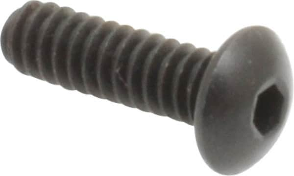 Holo-Krome - #4-40 UNC Hex Socket Drive, Button Screw - Alloy Steel, Black Oxide Finish, Fully Threaded, 3/8" Length Under Head - Benchmark Tooling