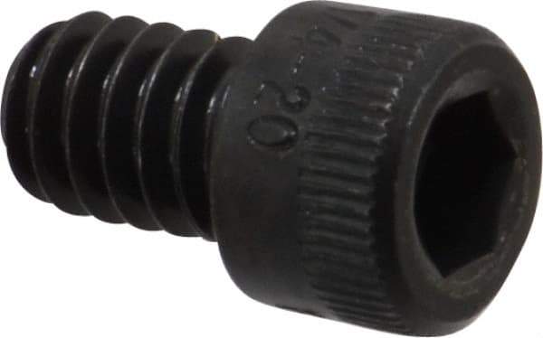 Made in USA - 1/4-20 UNC Hex Socket Drive, Socket Cap Screw - Alloy Steel, Black Oxide Finish, Fully Threaded, 3/8" Length Under Head - Benchmark Tooling