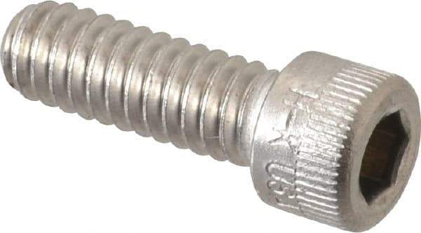 Holo-Krome - 1/4-20 UNC Hex Socket Drive, Socket Cap Screw - Grade 18-8 Stainless Steel, Passivated Finish, Fully Threaded, 3/4" Length Under Head - Benchmark Tooling