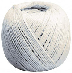 Made in USA - 0.54 Inch Diameter, 10 Ply, Cotton Twine Spool - 25 Lbs. Breaking Strength, White, 2,016 Ft. per Lb. - Benchmark Tooling