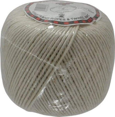 Made in USA - 0.058 Inch Diameter, Cotton Twine Ball - 45 Lbs. Breaking Strength, White, 1,190 Ft. per Lb. - Benchmark Tooling