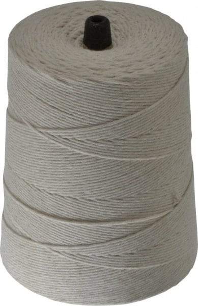 Made in USA - 0.62 Inch Diameter, 12 Ply, Cotton Twine Spool - 30 Lbs. Breaking Strength, White, 1,680 Ft. per Lb. - Benchmark Tooling