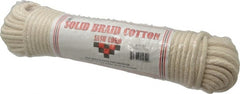 Made in USA - 100' Max Length Cotton Solid Braided Cotton Cord with Reinforced Core - Benchmark Tooling