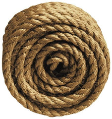 Value Collection - 100' Max Length Sisal Twisted Rope - 1/4" Diam, 48 Lb Capacity - Benchmark Tooling