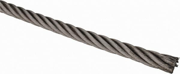 5/16 Inch Diameter Hoisting Wire Rope 8,520 Lbs. Breaking Strength, 6 x 37 Fiber Core