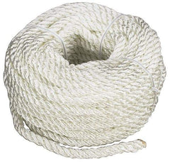 Value Collection - 100' Max Length Nylon Twisted Rope - 3/8" Diam, 278 Lb Capacity - Benchmark Tooling