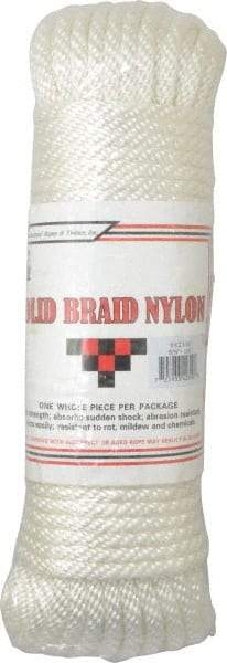 Value Collection - 100' Max Length Nylon Braided Cord - 3/8" Diam, 2,500 Lb Capacity - Benchmark Tooling