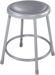 NPS - 18 Inch High, Stationary Fixed Height Stool - 14 Inch Deep x 14 Inch Wide, Vinyl Seat, Grey - Benchmark Tooling