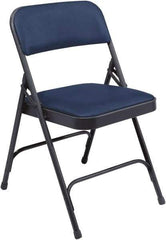 NPS - 18-3/4" Wide x 20-1/4" Deep x 29-1/2" High, Vinyl Folding Chair with Vinyl Padded Seat - Dark Midnight Blue - Benchmark Tooling