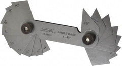 SPI - 20 Piece Spring Steel Angle Gage Set - 1 to 45° Primary Angle - Benchmark Tooling