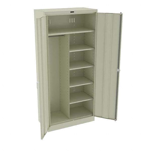 Tennsco - 6 Shelf Combination Storage Cabinet - Steel, 36" Wide x 18" Deep x 78" High, Putty - Benchmark Tooling