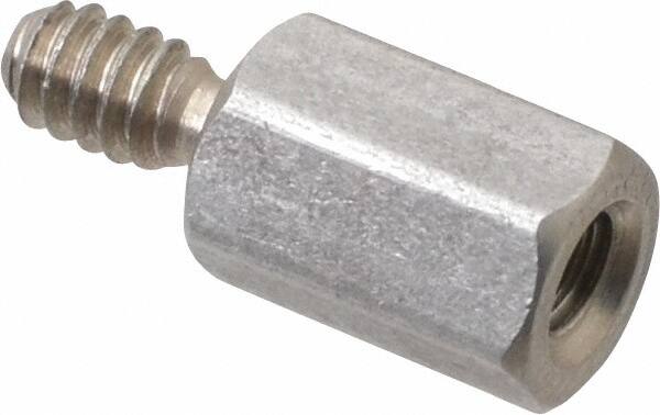 Electro Hardware - #6-32, 5/8" OAL, 1/4" Across Flats, Stainless Steel Hex Male/Female Circuit Board Standoffs - 3/8" Thread Depth, 3/8" Body Length, Bright Finish - Benchmark Tooling