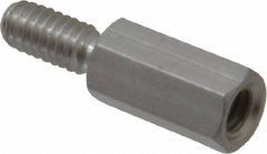 Electro Hardware - #8-32, 7/8" OAL, 1/4" Across Flats, Aluminum Hex Male/Female Circuit Board Standoffs - 7/16" Thread Depth, 1/2" Body Length, Bright Finish - Benchmark Tooling